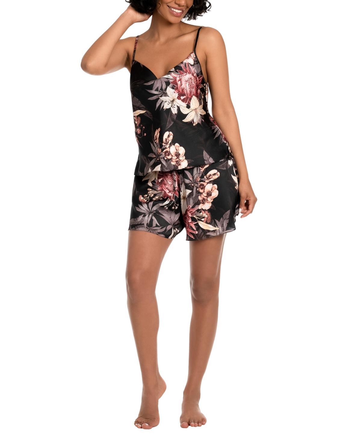 Linea Donatella Womens Guinevere Satin Print 2Pcs Short Set Product Image