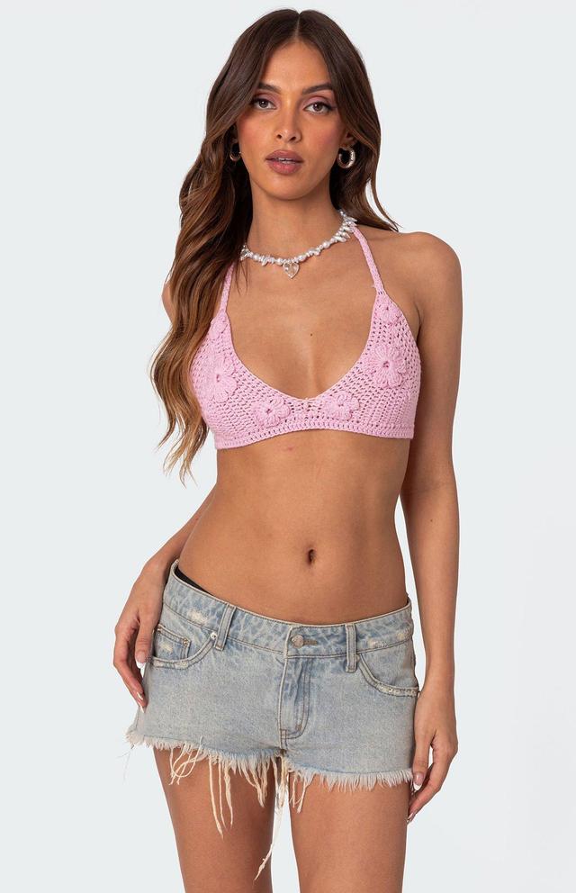 Edikted Women's Missy Crochet Bra Halter Top Product Image