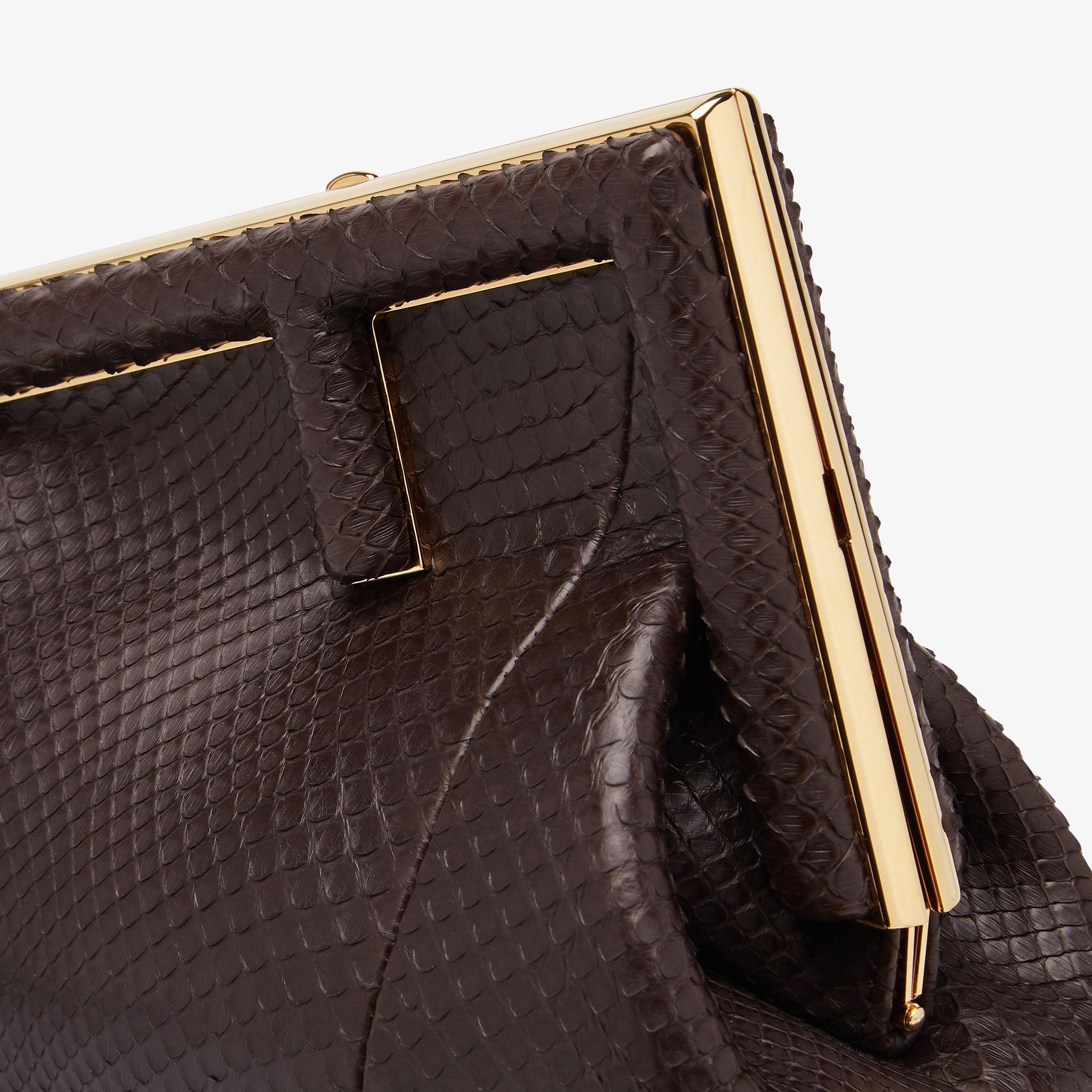 Fendi First SmallDark brown python leather bag Product Image