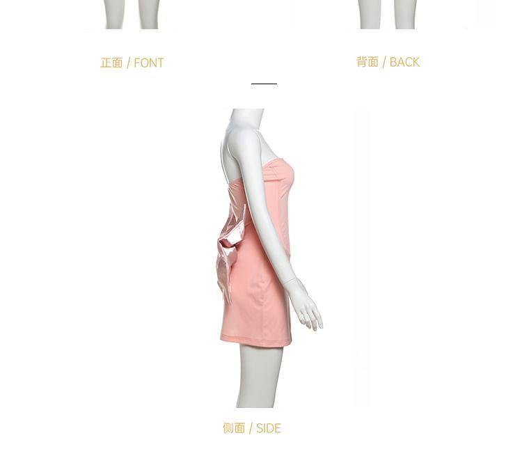 Plain Bow Back Mini Sheath Tube Dress Product Image