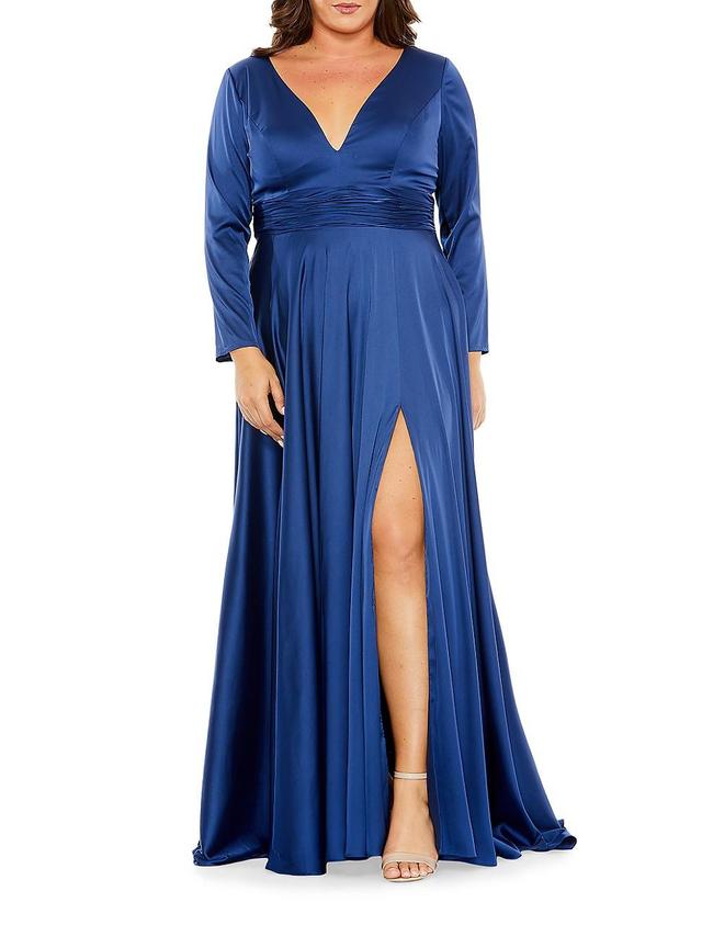 FABULOUSS BY MAC DUGGAL Long Sleeve V-Neck A-Line Gown Product Image