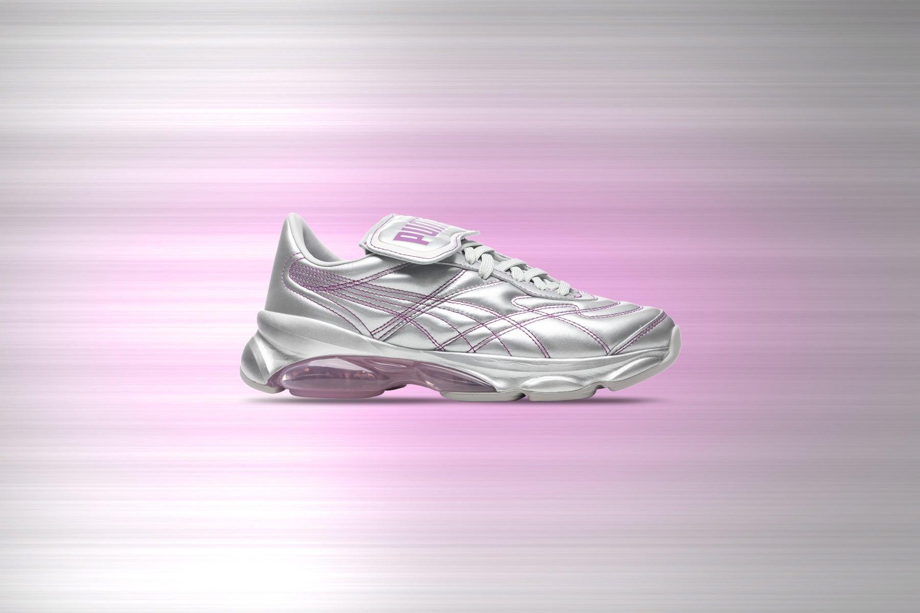 Puma x Dua Lipa Women's Cell King Metallic L - Puma Silver/Byzantium/Pink Lady Female Product Image