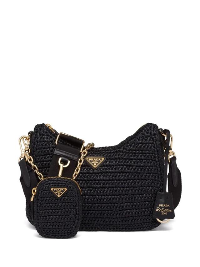 PRADA Re-edition 2005 Raffia Bag In Black Product Image