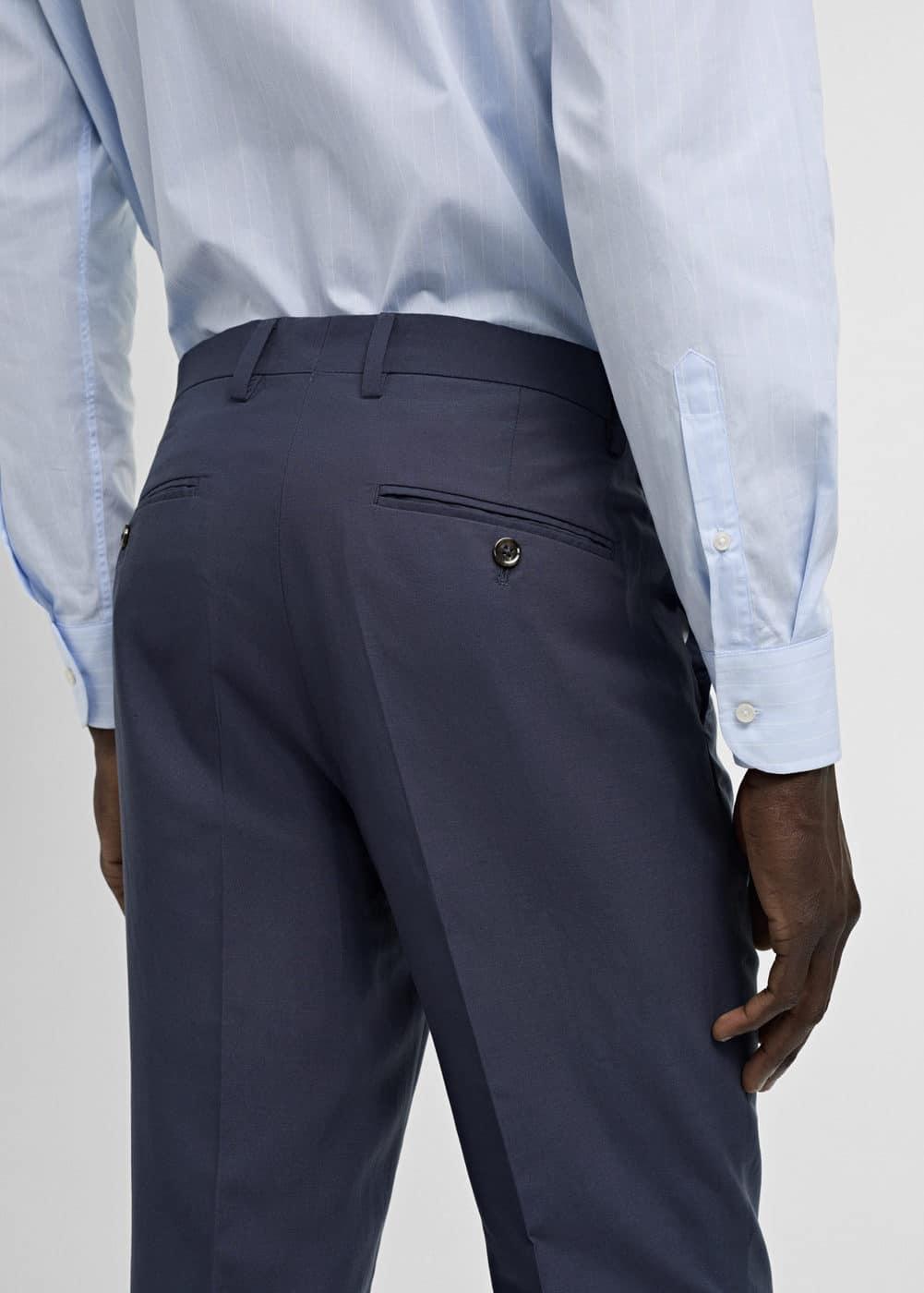 MANGO MAN - Stretch fabric slim-fit suit pants blueMen Product Image