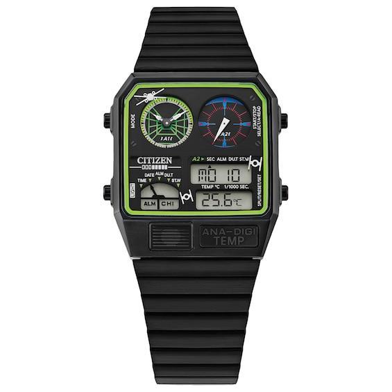 Men's Citizen Star Warsâ¢ Trench Run Black IP Digital Watch with Square Black Dial (Model: Jg2109-50W) Product Image