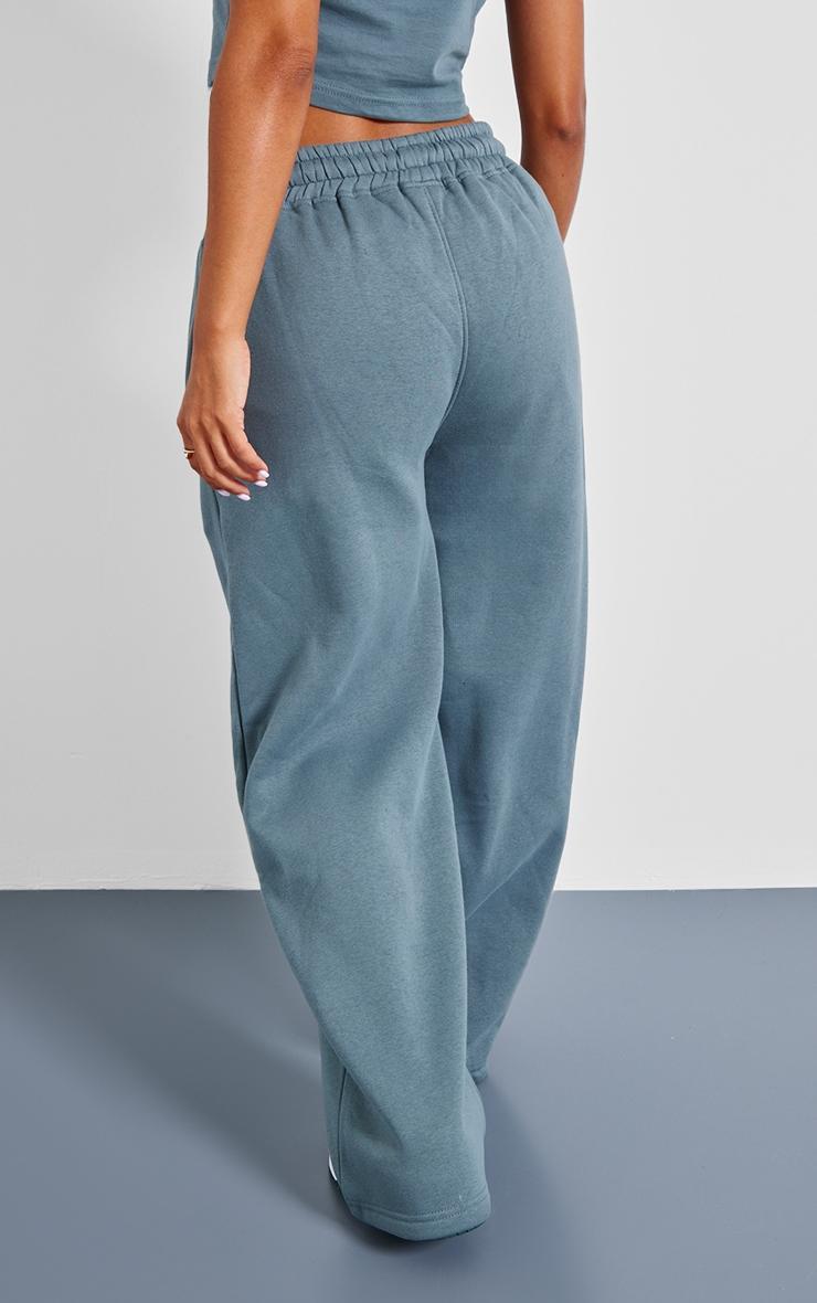 Petite Teal Plt Embossed Wide Leg Joggers Product Image