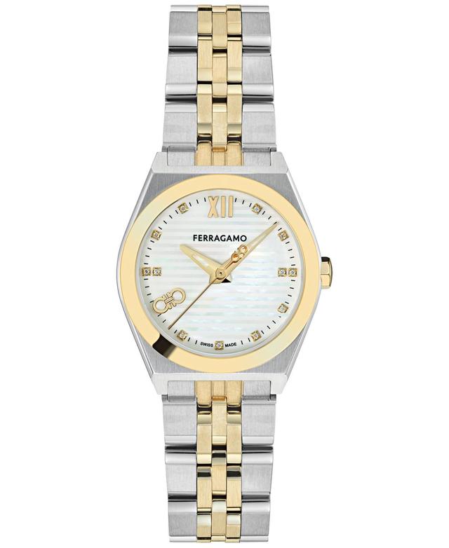 Salvatore Ferragamo Womens Vega New Diamond Analog Two Tone Stainless Steel Bracelet Watch Product Image