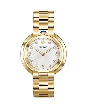 Bulova Womens Rubaiyat Quartz Analog Gold Stainless Steel Bracelet Watch Product Image