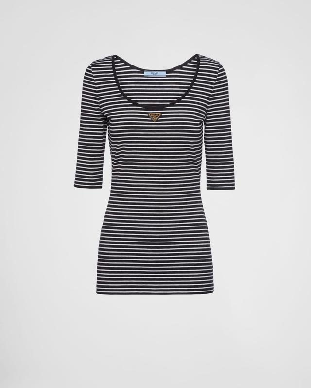 Striped jersey top Product Image