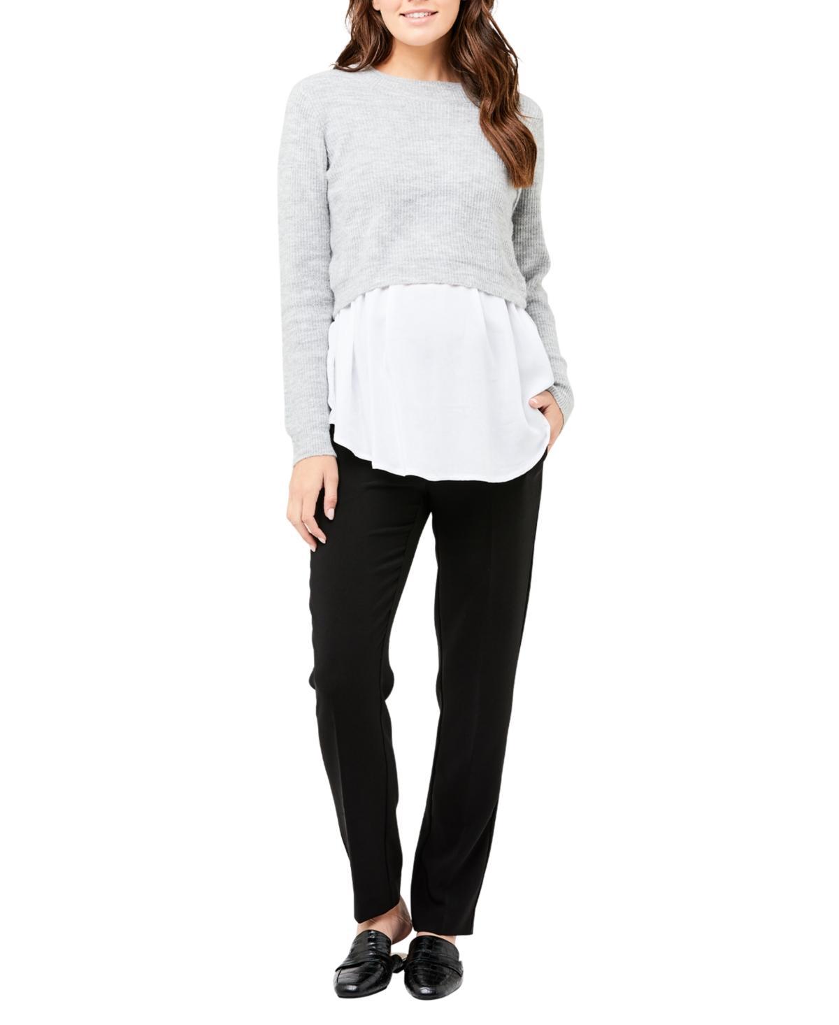 Maternity Mandy 2 Piece Nursing Knit Grey Product Image