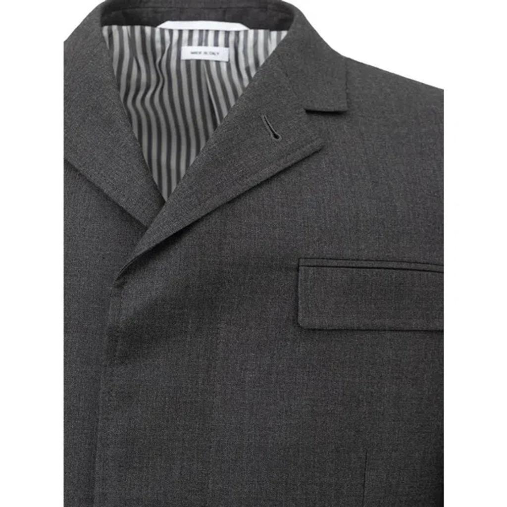 Classic Gray Wool Men's Jacket Product Image