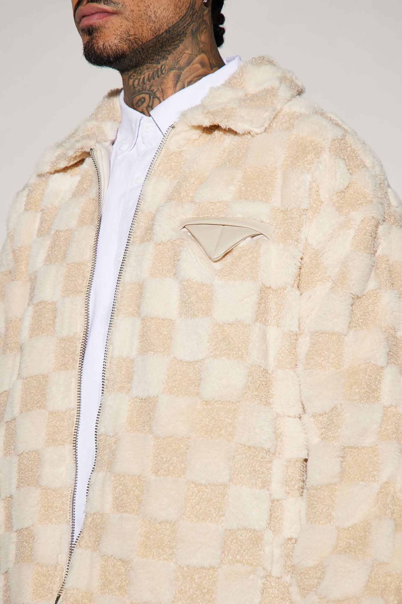 Helsinki Textured Checker Cropped Jacket - Cream/combo Product Image