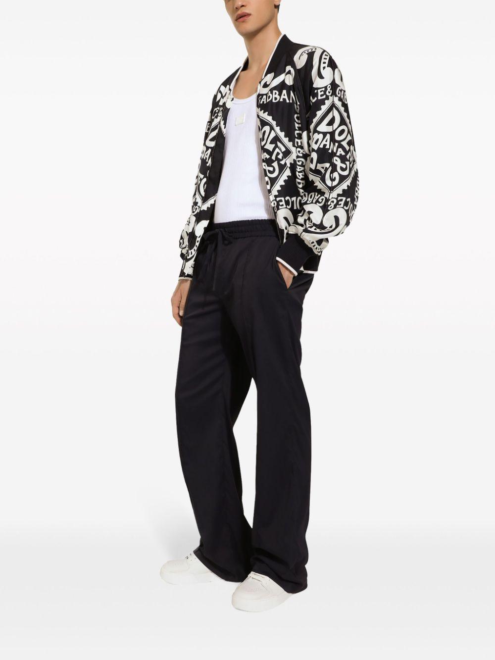 logo-print silk bomber jacket Product Image