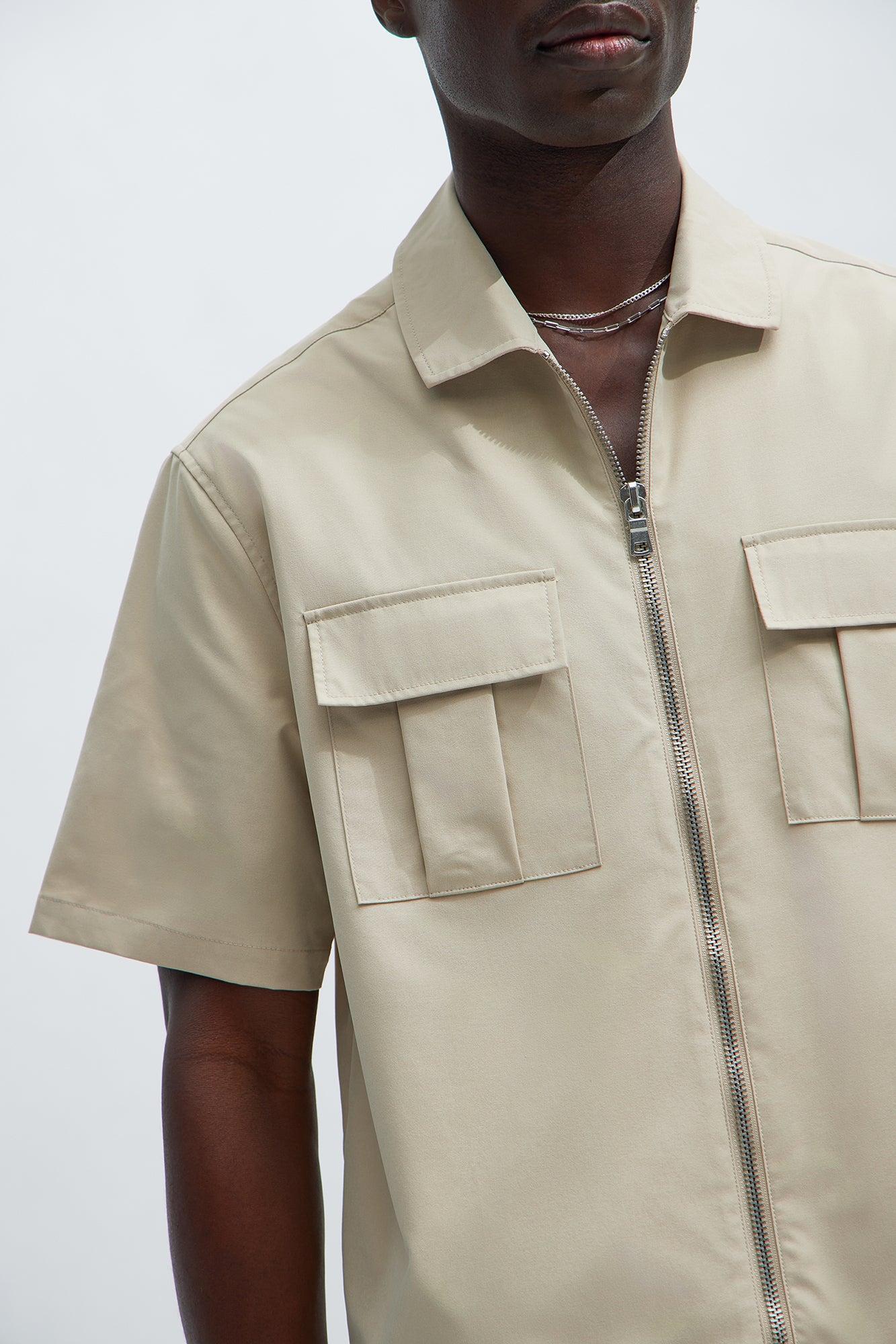 Fulton Zip Shirt - Taupe Product Image