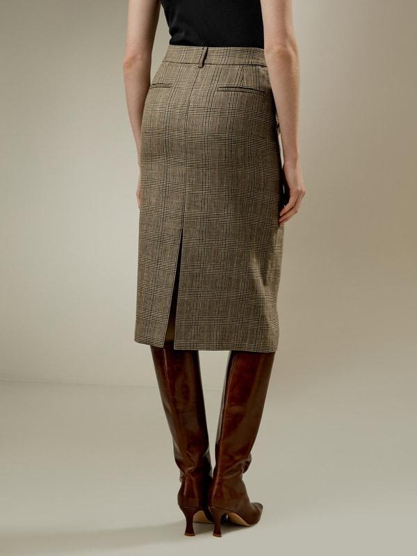 Sprezzatura Glen Check Pencil Skirt Product Image