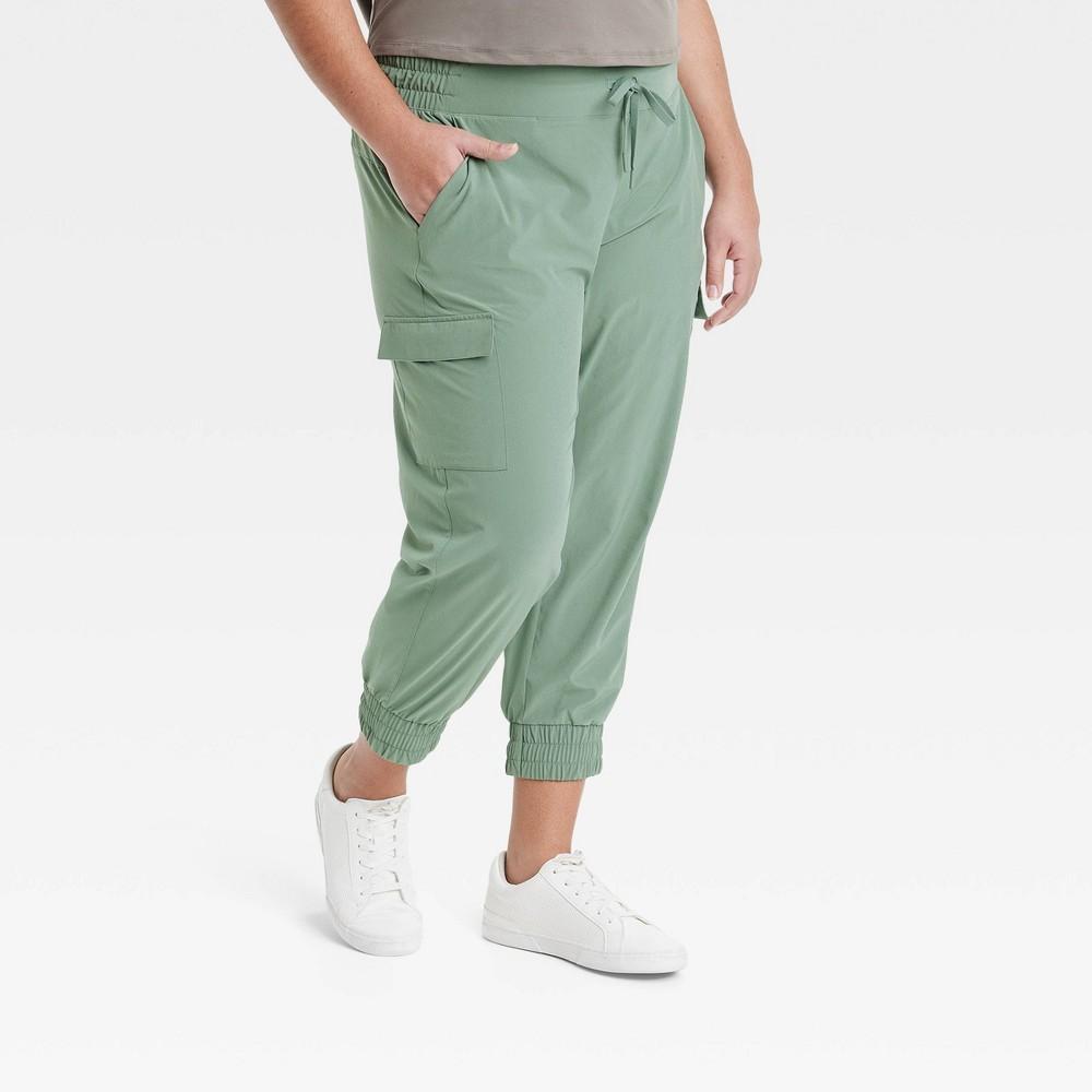 Womens Active Light Mid-Rise Cargo Joggers - All In Motion Moss 4X Product Image