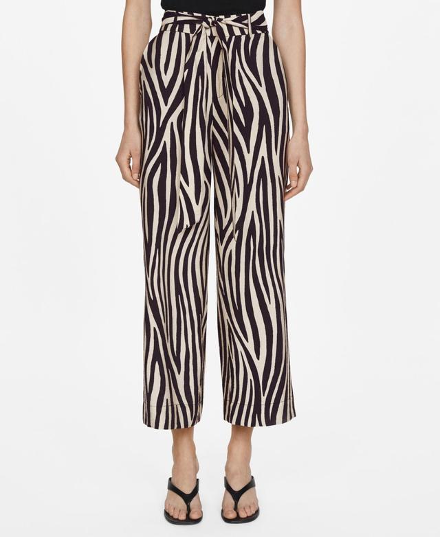 Mango Womens Bow Printed Pants Product Image