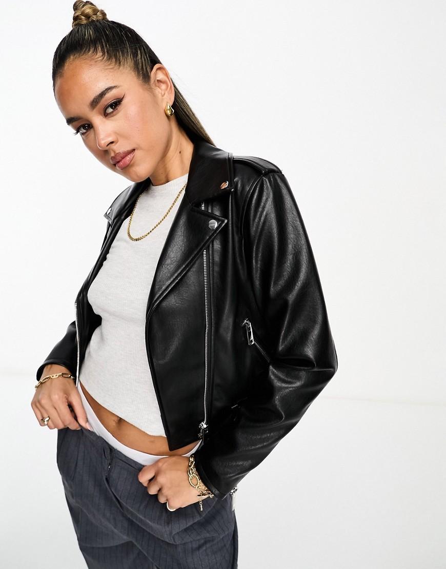 Mango classic fitted biker jacket Product Image