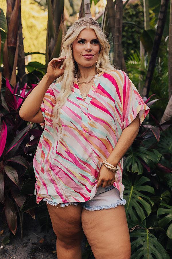 Sorbet Summer Shift Top in Pink Curves Product Image