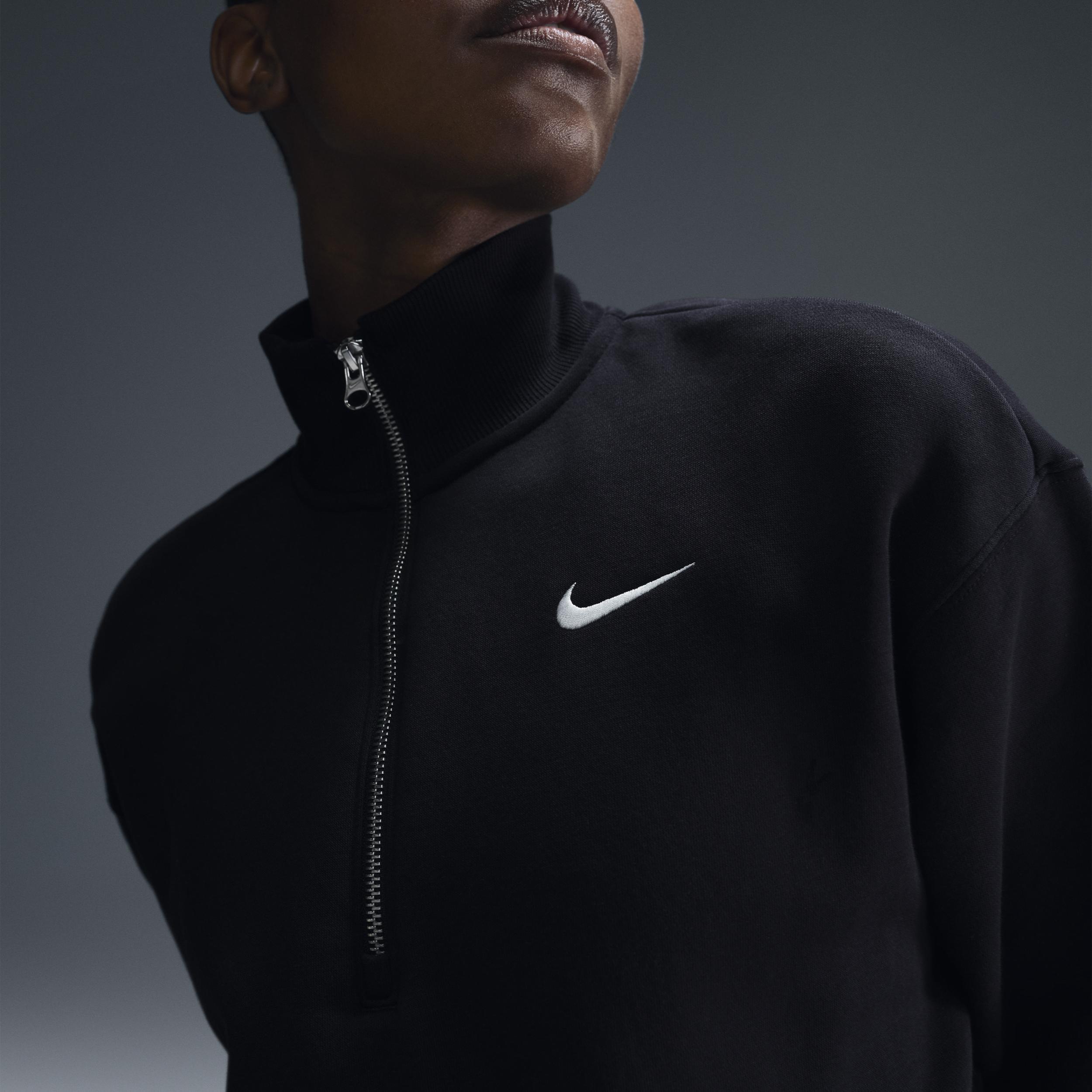 Nike Phoenix Fleece cropped quarter zip sweatshirt Product Image