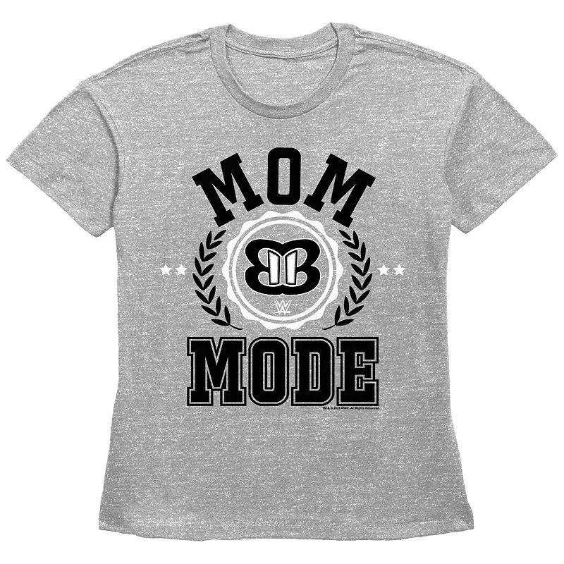 Womens WWE Mom Mode Basic Fit Graphic Tee Grey Gray Product Image