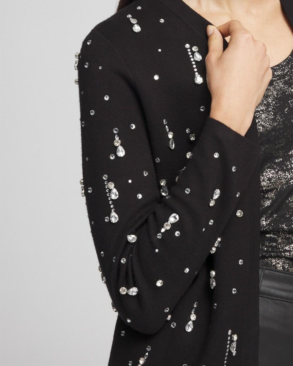 Women's Embellished Long-sleeve Cardigan Sweater Product Image