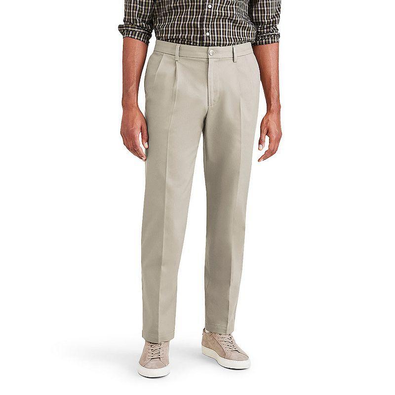 Mens Dockers Signature Iron Free Stain Defender Classic-Fit Khaki Pleated Pants Product Image