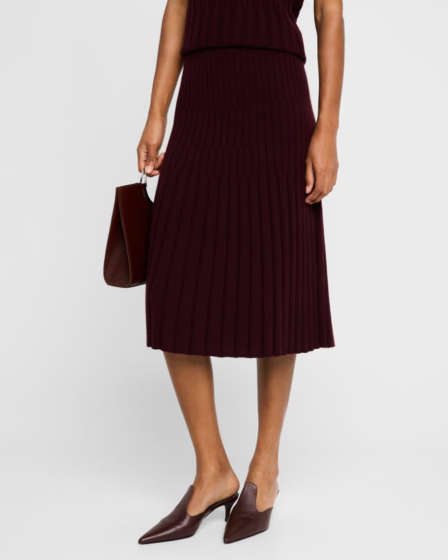 Cashmere Variegated Rib Midi Skirt Product Image