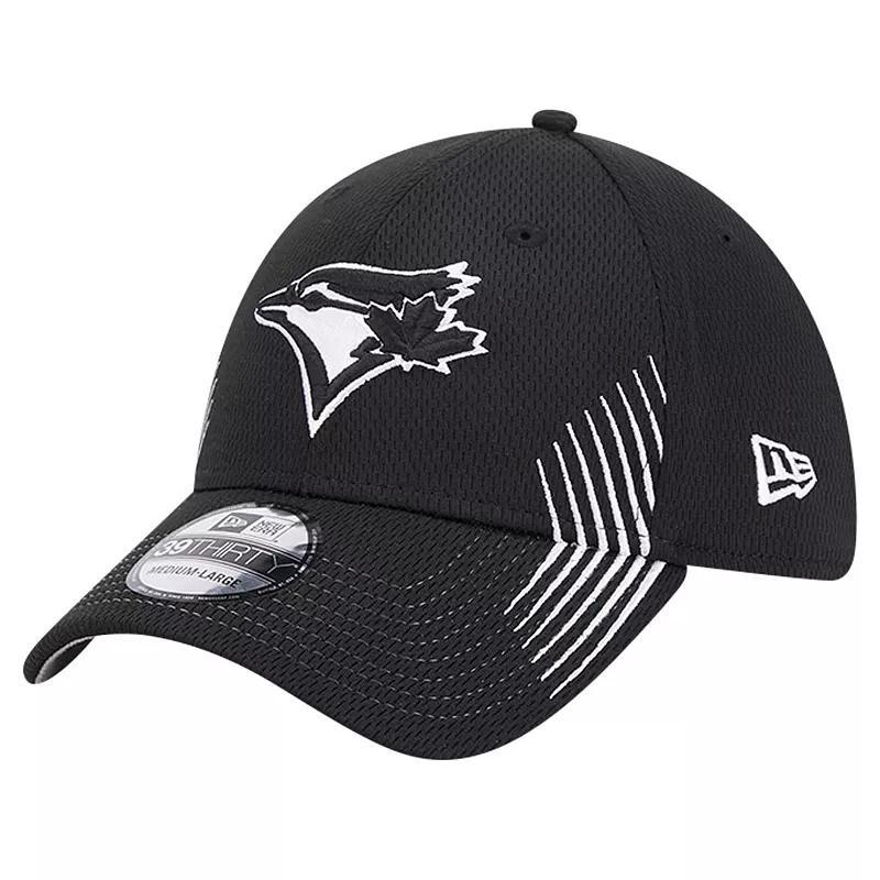 Mens New Era Black Toronto Blue Jays Active Dash Mark 39THIRTY Flex Hat Product Image