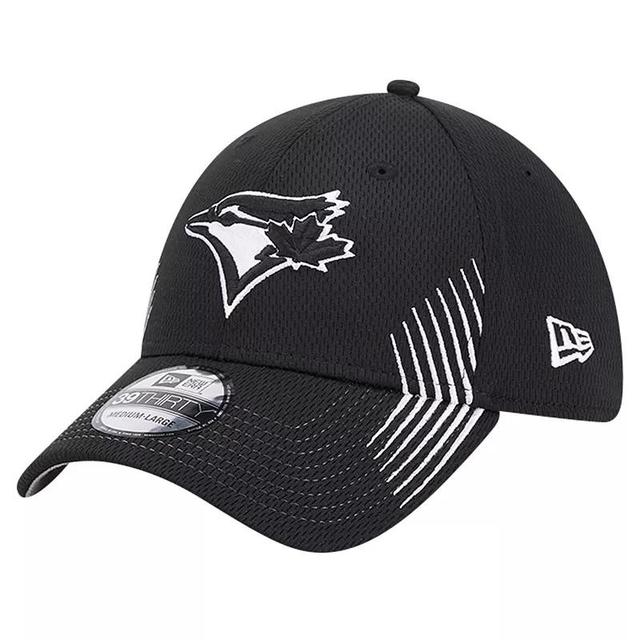 Mens New Era Black Toronto Blue Jays Active Dash Mark 39THIRTY Flex Hat Product Image