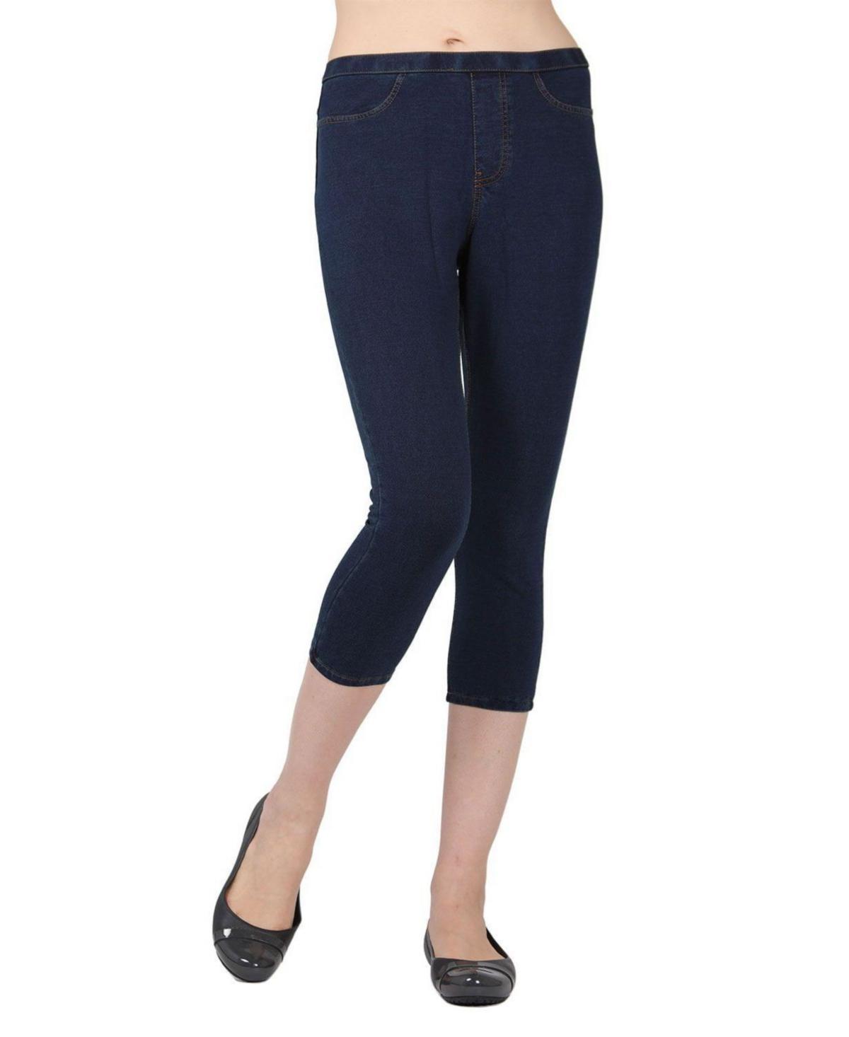 MeMoi Womens Priga Denim Cotton Capri Jean Leggings Product Image