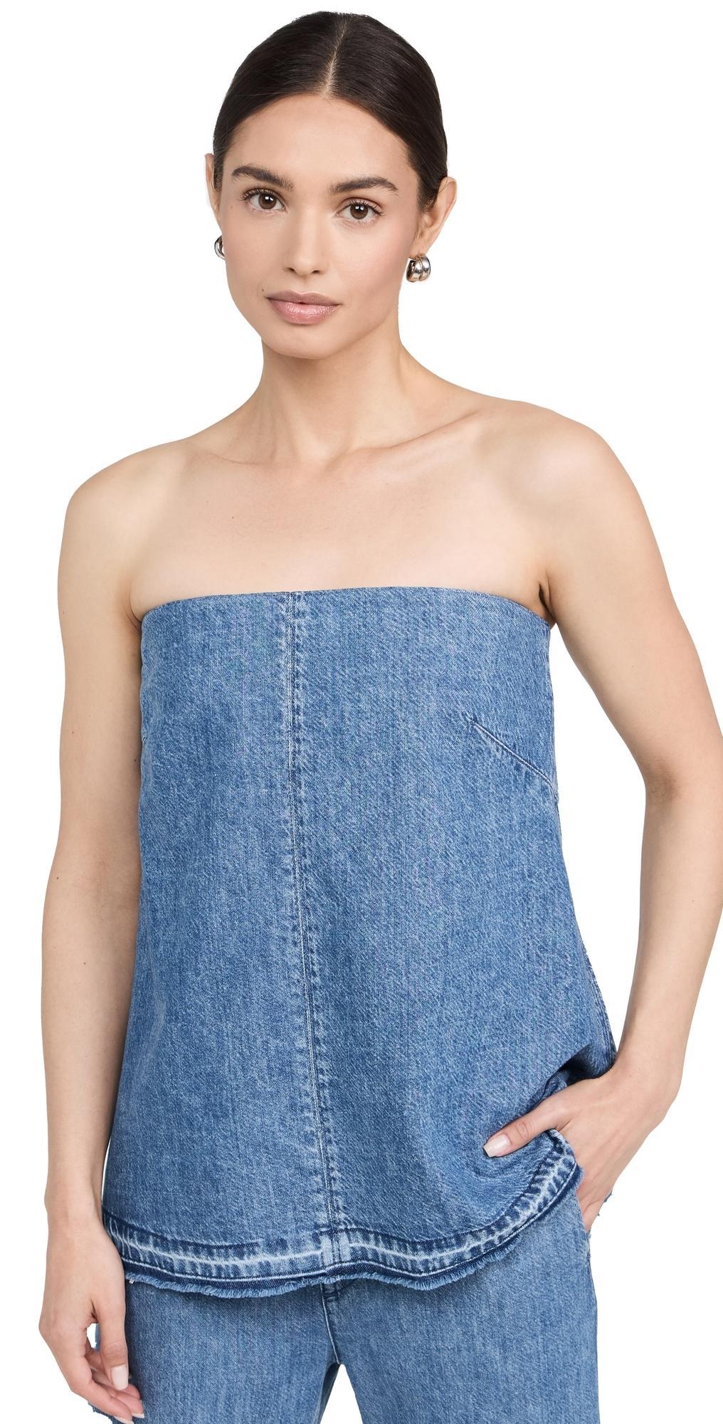 Aurora Featherweight Strapless Denim Top In Delmar product image