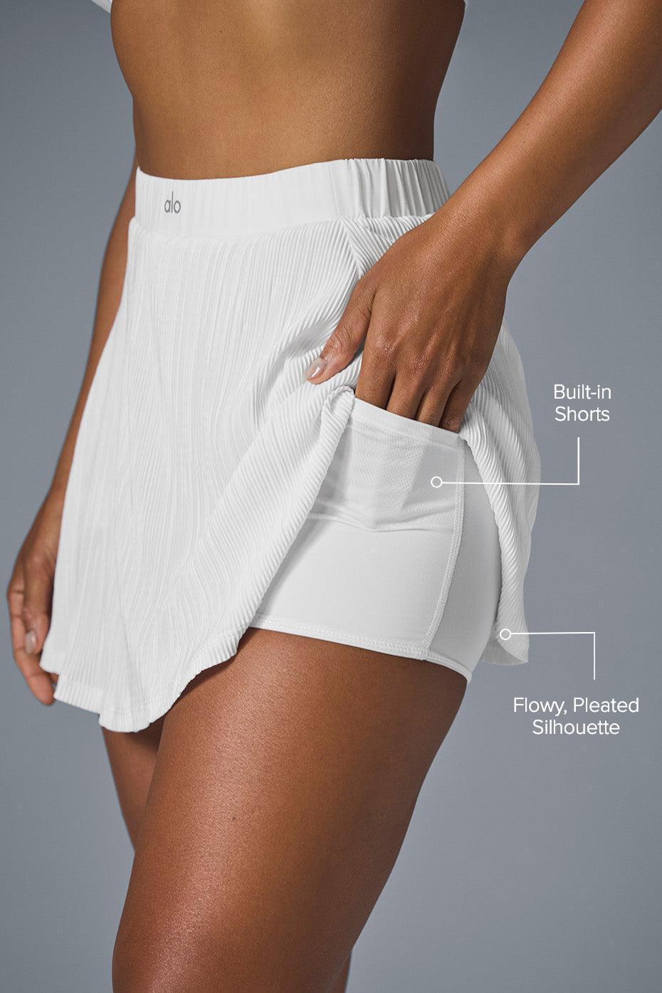 Micro Plisse Tennis Skirt - White Female Product Image