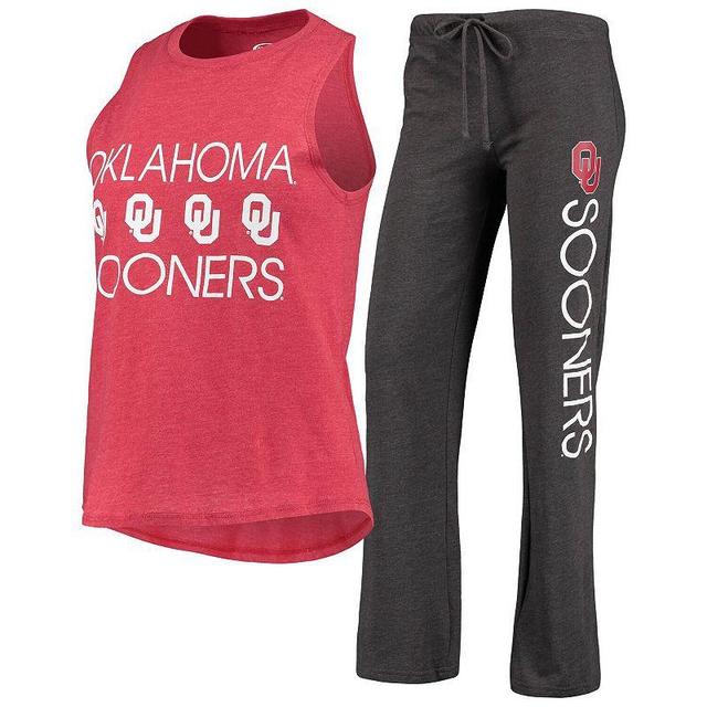 Womens Concepts Sport Crimson/Charcoal Oklahoma Sooners Team Tank Top & Pants Sleep Set Product Image