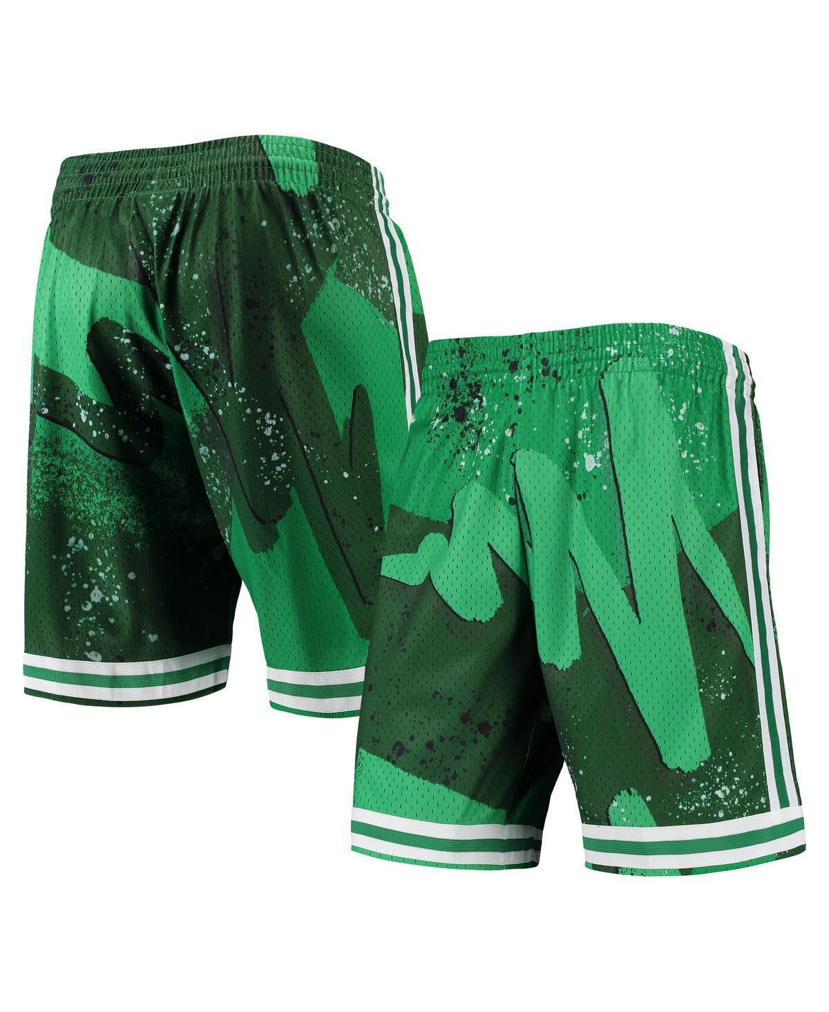 Mens Mitchell & Ness Kelly Boston Celtics Hardwood Classics 1985 Hyper Hoops Swingman Shorts Product Image