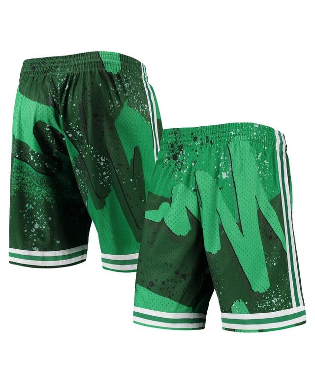 Mens Mitchell & Ness Kelly Boston Celtics Hardwood Classics 1985 Hyper Hoops Swingman Shorts Product Image