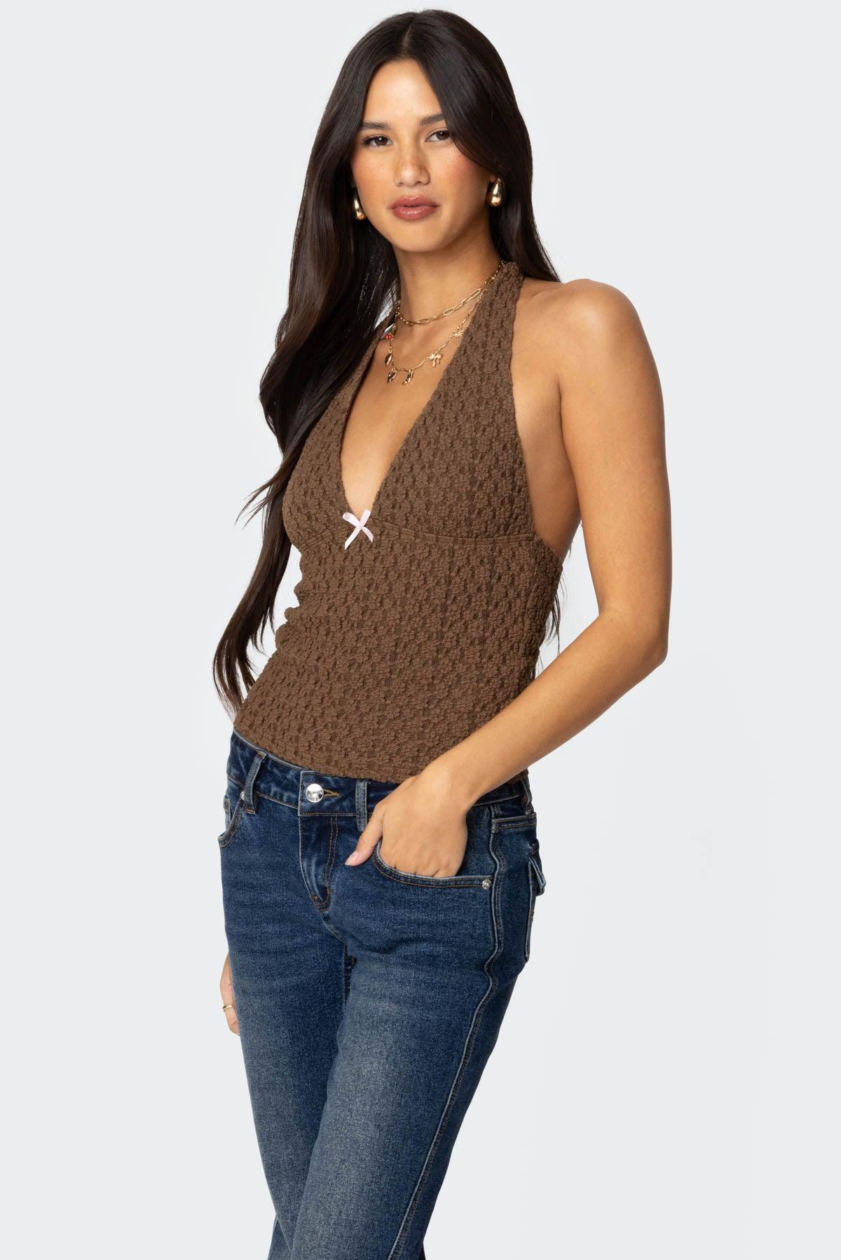 Willow Textured Halter Top Product Image