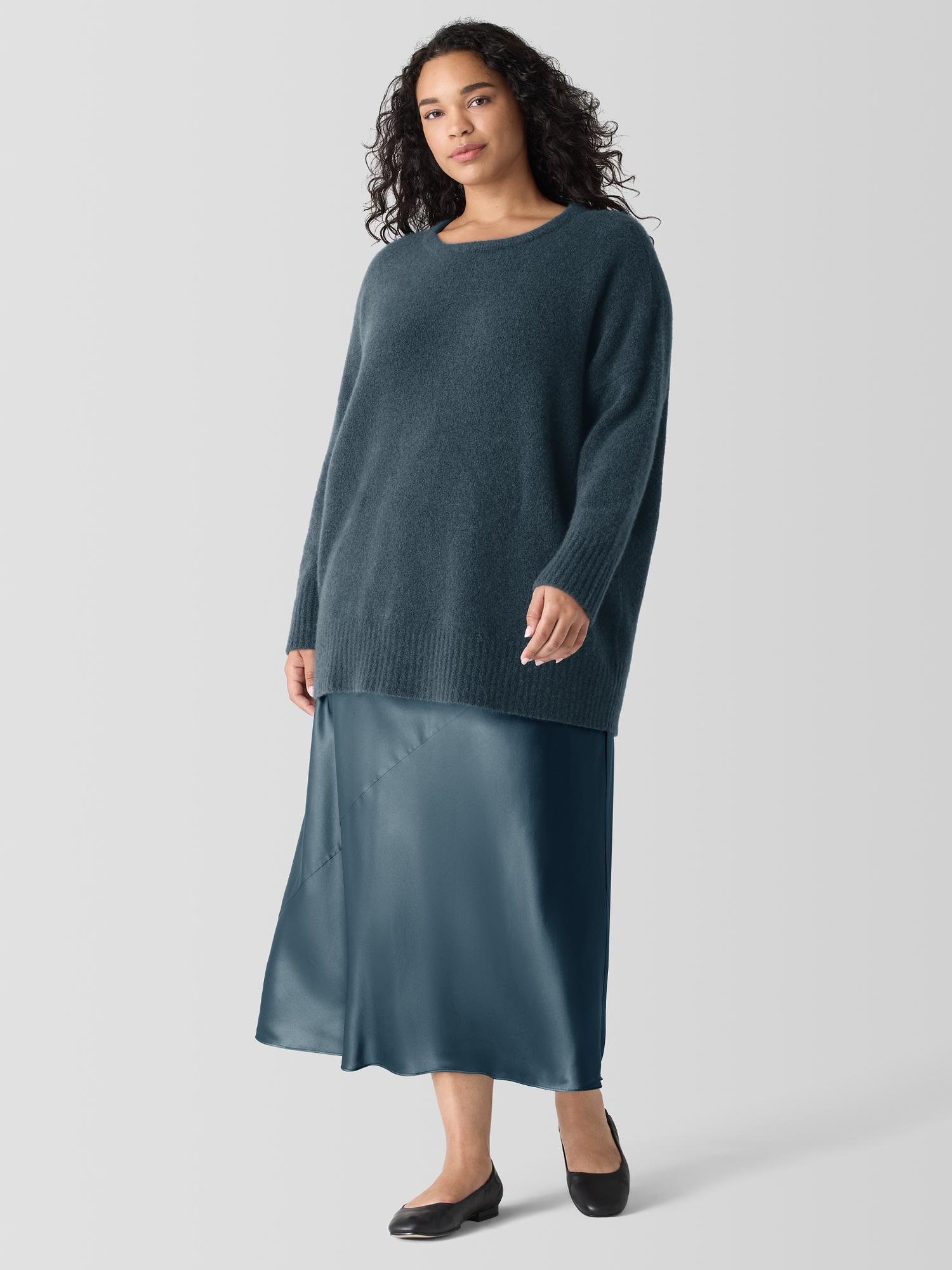 EILEEN FISHER Stretch Silk Charmeuse Bias Skirtfemale Product Image