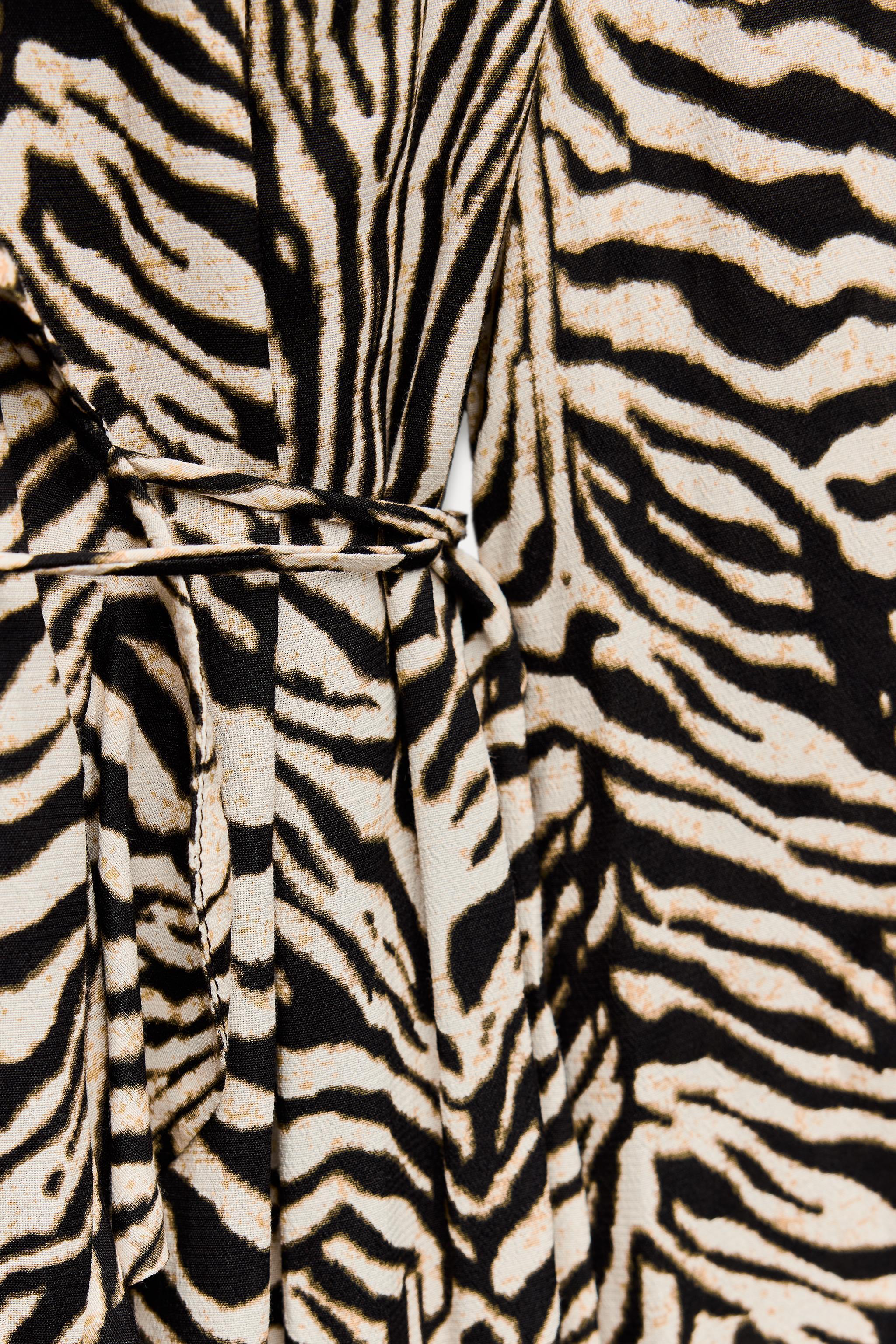 RUFFLED ANIMAL PRINT DRESS Product Image