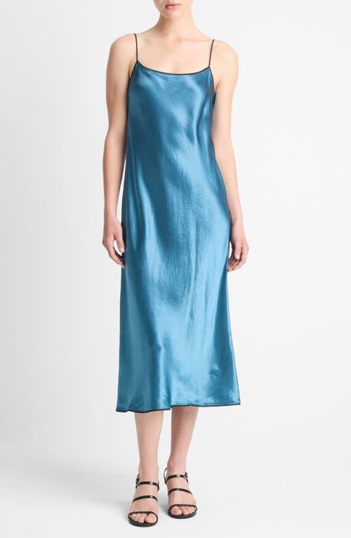 VINCE Tipped Slip Dress Blue Waltz/deep Lake In Blue Waltz Deep Lake Product Image