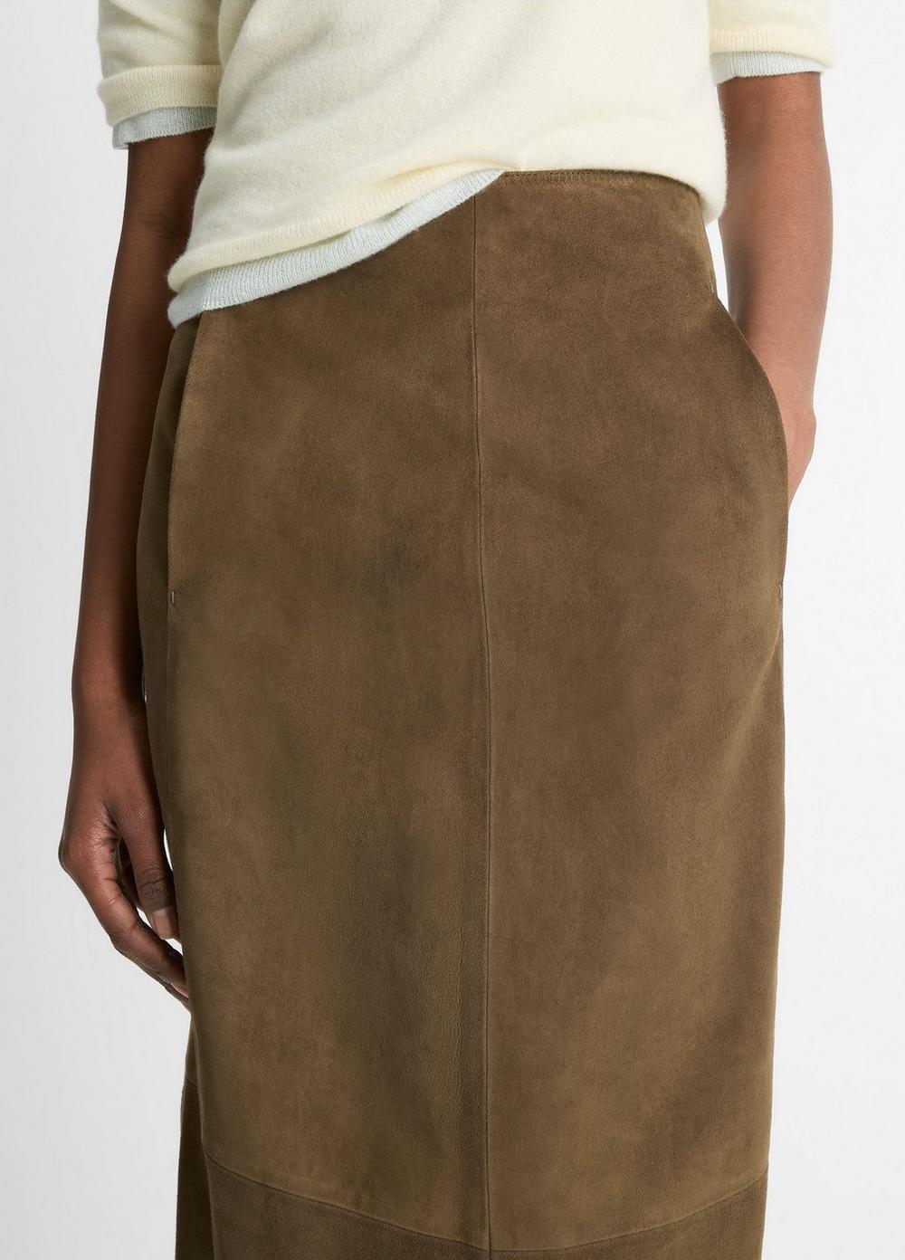 Suede Slim Midi Skirt Product Image