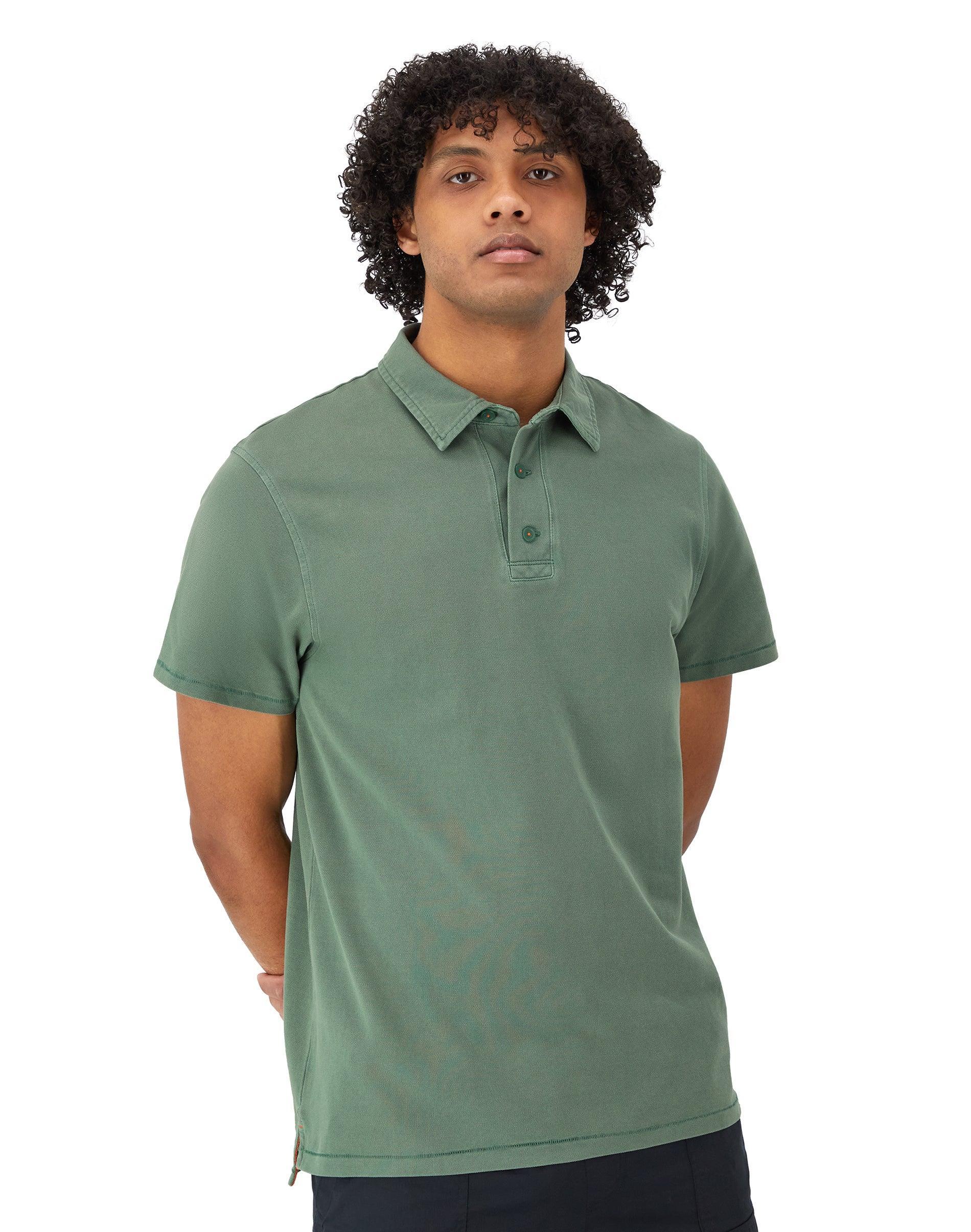 Mens Champion Polo T-Shirt, Vintage Wash Nurture Green 2XL Product Image