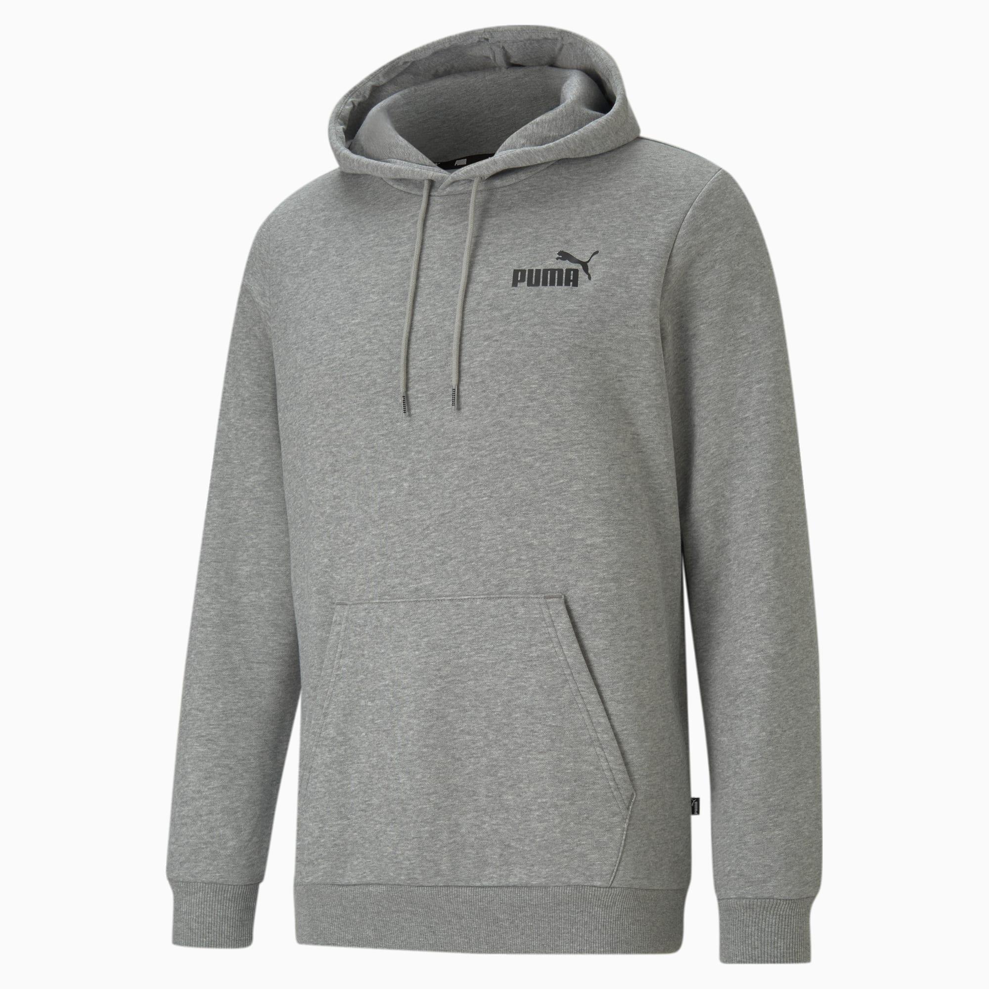 PUMA Essentials Small Logo Men's Hoodie in Medium Grey Heather Product Image