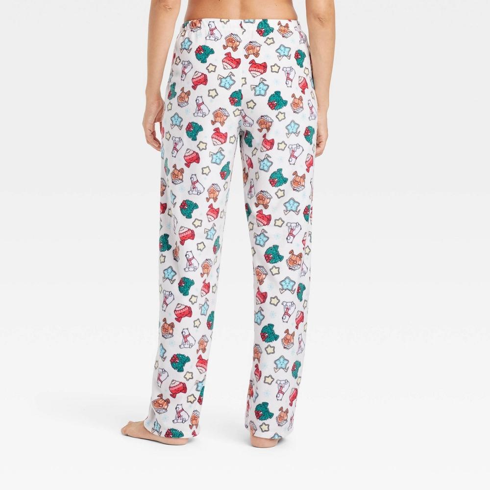 Women's Holiday Treats Print Microfleece Holiday Matching Family Pajama Pants - Wondershop™ White XL Product Image