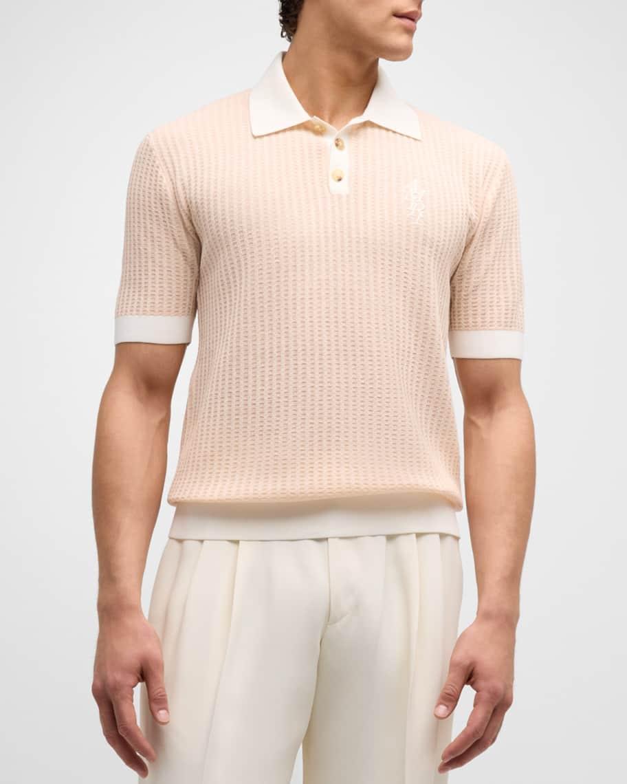 AMIRI Waffle Stitch Cotton Blend Polo Product Image