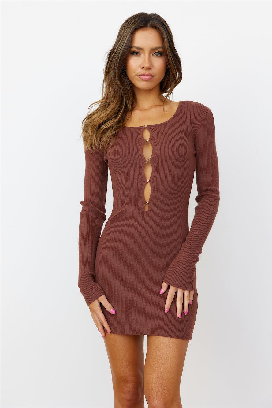 Not My Problem Dress Brown Product Image