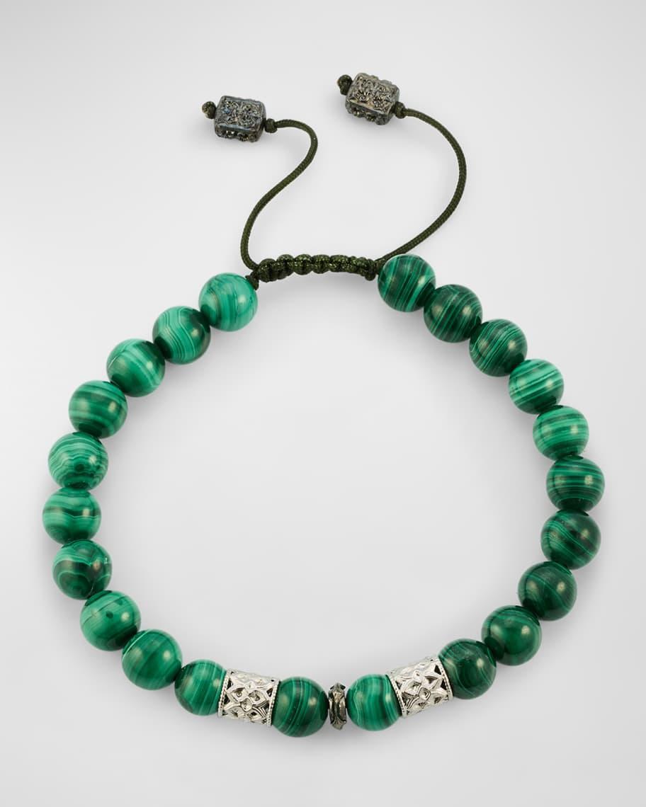 Men's Malachite Beaded Bracelet Product Image