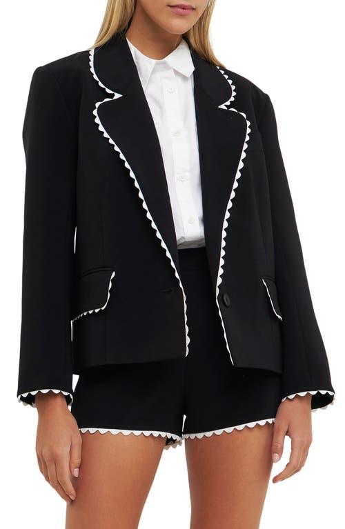 English Factory Rickrack Edge One-Button Blazer Product Image