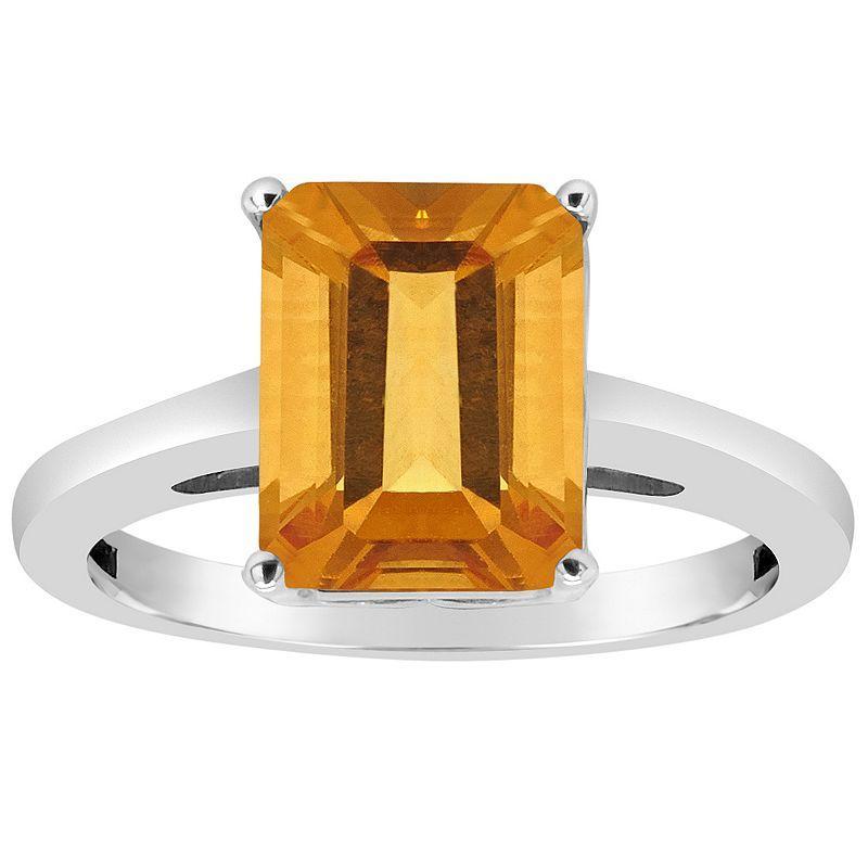 Macys Citrine (3-1/7 ct. t.w.) Ring in 14K White Gold Product Image