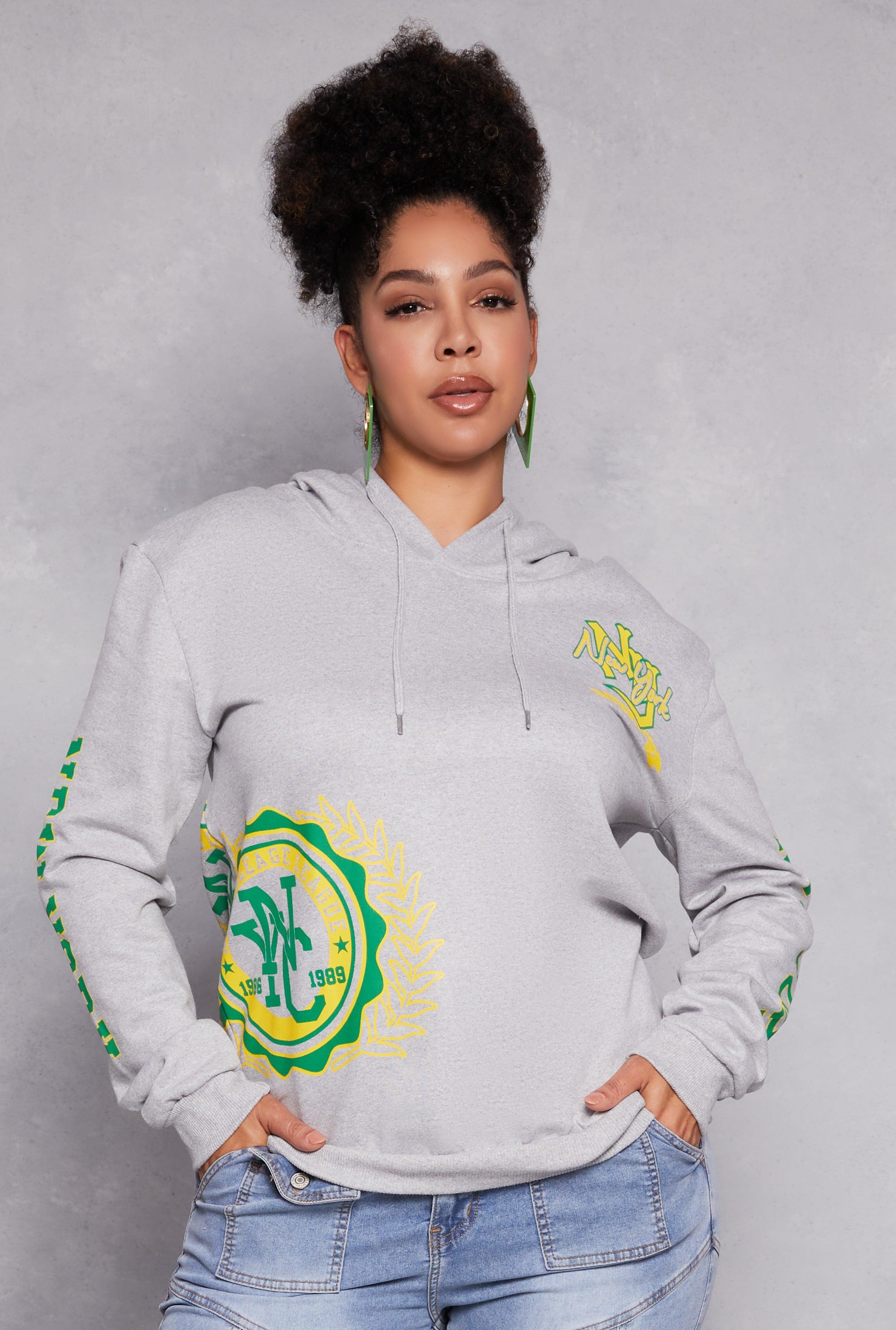 Womens Plus Size New York Graphic Pullover Hoodie product image